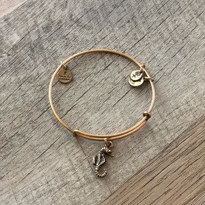 Alex and Ani seahorse gold bangle bracelet